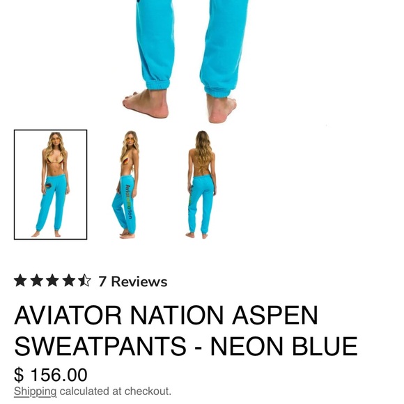 Aviator nation blue set neon blue sweatshirt zip up and sweatpants - Picture 7 of 13
